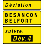 Panneau voierie temporaire signalisation complémentaire d'un itinéraire de déviation KD79a Panneau voierie temporaire signalisation complémentaire d'un itinéraire de déviation KD79a