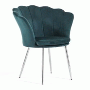 RATTATAN Fauteuil en velours d’intérieur en forme de coquillage,au design raffiné et élégant,pieds en métal,pour chambre ou salon–Shelly–Bl