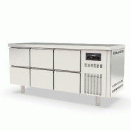 Vaiotec Comptoir réfrigéré TOPLINE / 3 compartiments GN1/1 avec 6 tiroirs, 1795 x 700 mm - inox 10300