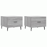 VidaXL Tables basses 2 pcs sonoma gris 50x50x40 cm bois d'ingénierie Modèle Flex Cuisine - 829441