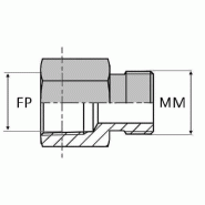 Adaptateur droit femelle NPT x mâle ISO concentrique - 1/4' , 10.99 , 22X150