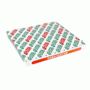 Boite pizza The Pack carton nano micro blanc,vert et rouge 40x40x3.8cm - par 100