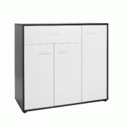 COSTWAY Commode Cuisine, Buffet avec Tiroir, Meuble de Cuisine avec Étagère Réglable, Buffet pour Salle à Manger, Salon et Entrée - gris VH32338