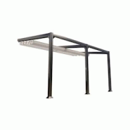 COULEURS DU MONDE Pergola adossée Antigua 3x4m aluminium avec toile coulissante polyester gris perle - gris aluminium 3700263329456 COULEURS DU MONDE Pergola adossée Antigua 3x4m aluminium avec toile coulissante polyester gris perle - gris aluminium 3700263329456