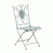 Décoshop26 - Chaise de jardin balcon terrasse design rustique pliable en métal vert vieilli 10_0003035 - 3000251361612 Décoshop26 - Chaise de jardin balcon terrasse design rustique pliable en métal vert vieilli 10_0003035 - 3000251361612