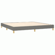 Décoshop26 - Sommier à lattes sur pieds cadre de lit 200x200 cm tissu gris foncé TDL0207115 - gris 3001164088009