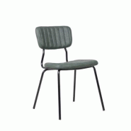 Emh Chaise professionnelle Buffalo empilable – aluminium et simili cuir vert foncé – design moderne – usage chr intérieur - acier BUFFALOCHVBCOMPDG