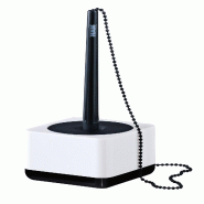 HAN Stylo bille sur socle i-LINE, en ABS, coloris blanc/noir - blanc plastique 17651-32_0
