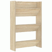 Helloshop26 - Armoire à chaussures murale moderne rangement 60 x 18 x 90 cm en aggloméré chêne sonoma 02_0047896 - 3000235004955