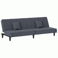 Helloshop26 - Canapé-lit gris 200 x 89 x 70 cm velours foncé 02_0019246 - gris polyester 3000968188007