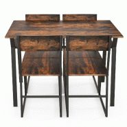Helloshop26 - Ensemble table et chaises de salle à manger 5 pièces table rectangulaire 110 x 70 x 75 cm large espace repas design 20_0020064 - méta