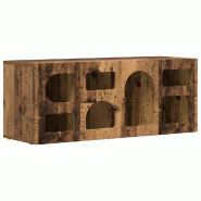 Helloshop26 - Meuble TV rectangulaire moderne 100 x 35 x 40 cm rangement spacieux style épuré en bois ancien 02_0054762 - Bois massif 3000238649931