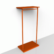 Kit structure penderie + tablette orange - L70xP40xH146cm - Tube carré