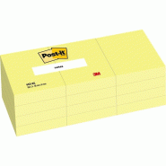 Paquet de 12 blocs-notes 3M Post-It jaunes - 653E