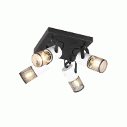 Plafonnier 4 Spots 4xE14, max. 40W, 22 x 22 x 19,5 cm - Trio - Tosh - noir 4017807600513