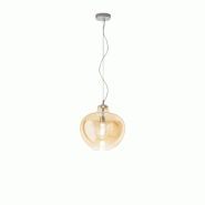 Suspension BOWL en verre ambré, douille E27 60 W max, design raffiné pour un éclairage chaleureux et accueillant - Perenz - orange 6666 AM