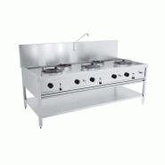 Table wok à gaz 3x17kw + 2x9kw 7178.1210 COMBISTEEL