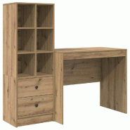 VidaXL Bureau avec tiroir 2 pcs Chêne artisanal Modèle Titan Panorama Ombre - 3337368
