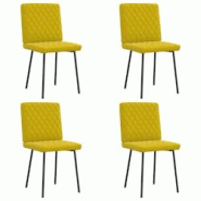 VidaXL Chaises à Manger Lot De 4 Jaune Velours - jaune 8721158566553 VidaXL Chaises à Manger Lot De 4 Jaune Velours - jaune 8721158566553