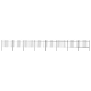 Vidaxl clôture de jardin avec dessus en lance acier 13,6 x 1,2 m noir 277627