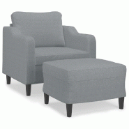 VidaXL Fauteuil avec repose-pied Gris clair 60 cm Tissu Modèle Orion Work Plus - 3201127
