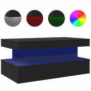 VidaXL Table basse avec lumières LED noir 90x50x40 cm Modèle Aero Balcon - 839848
