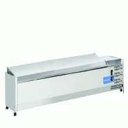 Vitrine réfrigérée inox pour condiments, 8 bacs GN1/4. Dimensions 180x33,5x28,1 cm. Température +2°C/+8°C. Cool Head VRX 18/33S/S - 1830