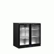 Arrière - bar 2 portes vitrées à charnières et 4 clayettes blanches - 182 L | Tefcold - DB201H