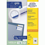 Avery Zweckform 4000 étiquettes multi-usages blanches, format 48,5 x 25,4 mm (100 feuilles A4 / cdt) - blanc 3657