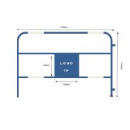 Barrière de chantier 1.5x1m - plaque centrale personnalisée - tube 28 - modèle BAR28CP - marque VBMateriel