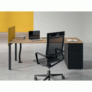 Bureau droit professionnel Score finitions bois moderne sur caisson 3 ou 4 tiroirs - Largeur 120-200 cm Bureau droit professionnel Score finitions bois moderne sur caisson 3 ou 4 tiroirs - Largeur 120-200 cm