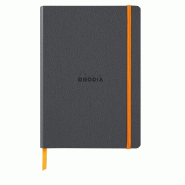 Carnet souple Rhodiarama titane A5, 160p./80 feuilles ivoire 90 g/m², dot grid - gris 117479C