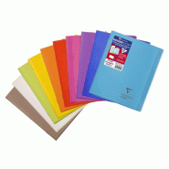 Clairefontaine Lot de 40 Cahier Kover Book 17x22, 96p./48 feuilles 90 g/m² piquées, couv. Transparentes assorties (10), quadrillé 5x5 - 3037929516012