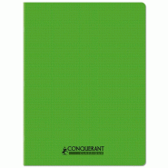 CONQUERANT Lot de 20 Cahier Classique PP piqué 24x32, 48p./24 feuilles 90g/m², quadrillé 5x5, coloris vert - 3020120259420