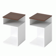 COSTWAY Table d'appoint en bois, 3 niveaux, table basse, table de chevet, moderne, pour salon et chambre à coucher - marron Bois manufacturé VH33463