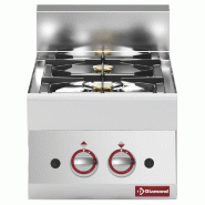 Diamond - Cuisinière gaz 2 feux vifs -Top- - réf. G65/2F4T-N - gris inox AKS-G65/2F4T-N