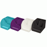 Exacompta Lot de 4 Pot à crayons PEN-WAVE Titane coloris assortis (4) - 9002493695108