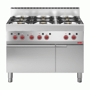 Fourneau 6 feux sur four électrique à convection avec placard ouver... - PGN049