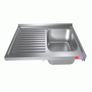 Gasfrit – Évier avec cuve sans châssis en acier inoxydable, 1000 × 500 mm - gris inox 1000de
