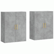 Helloshop26 - Lot de 2 armoires murales pratiques design élégant rangement déco salon 69,5 x 34 x 90 cm en bois gris béton 02_0055355 - gris Bois Helloshop26 - Lot de 2 armoires murales pratiques design élégant rangement déco salon 69,5 x 34 x 90 cm en bois gris béton 02_0055355 - gris Bois