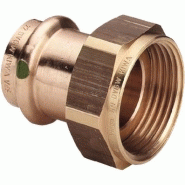 Raccord bronze f cu d28 écrou 40x49 Raccord bronze f cu d28 écrou 40x49