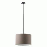 ROSSINI ILLUMINAZIONE Vivien Rossini Group Suspension Avec Abat-Jour Cylindrique Gris Tourterelle - Structure En Métal Noir - Douille E27, Puissance