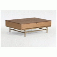 Table basse design relevable en bois chêne et noyer - portobello