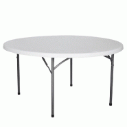 Table pliante de réception Hdpe ronde Nimes Ø180x74cm - blanche