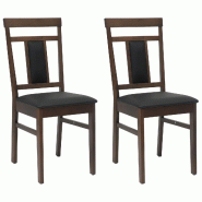 VidaXL Chaise de salle à manger 2 pcs Marron clair et noir Modèle Vega Executive Compact - 42020502