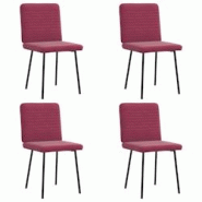 VidaXL Chaises à Manger Lot De 4 Rouge Bordeaux Velours - rouge 8721158566836 VidaXL Chaises à Manger Lot De 4 Rouge Bordeaux Velours - rouge 8721158566836