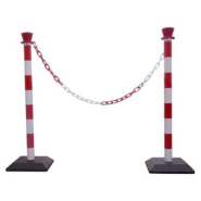 VISO Kit 2 poteaux de signalisation, base lestée + 1 chaîne de 2 m- Rouge et blanc VISO Kit 2 poteaux de signalisation, base lestée + 1 chaîne de 2 m- Rouge et blanc