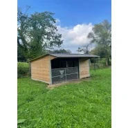 Abri nourrisseur déplaçable avec poteaux métal - ABRATPRO1SKI - Bois Douglas et acier galvanisé_0