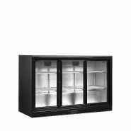 Arrière - bar 3 portes vitrées coulissantes et 6 clayettes blanches - 278 L | Tefcold - DB301S-3