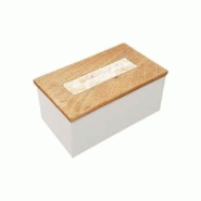 Aulica Boîte blanche avec couvercle en bois 18x11x7.5cm - blanc 125502 Aulica Boîte blanche avec couvercle en bois 18x11x7.5cm - blanc 125502